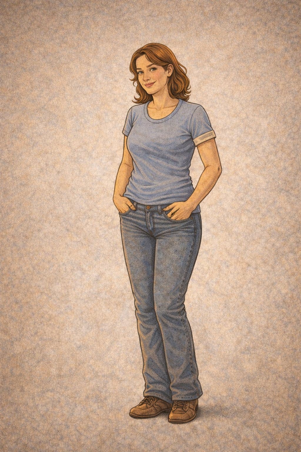 portrait en pied (format vertical). Utilisable comme fiche personnage.